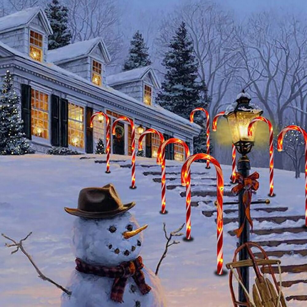 US 10ピースセット キャンディースティック LED クリスマス Amazon.com: and Candles Cane Candy LED Christmas Pcs 9 Baquler クリスマス