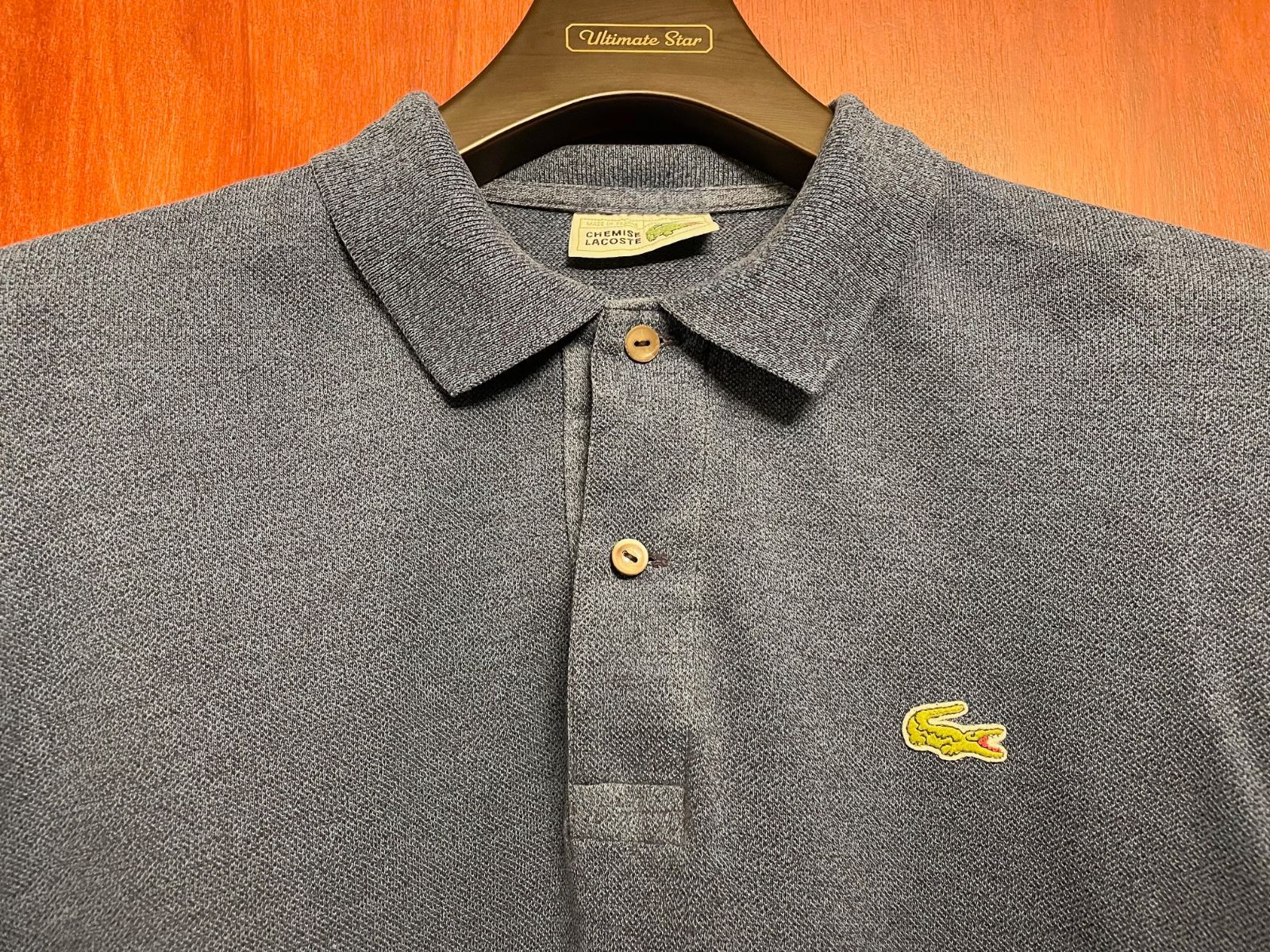 希少 MADE IN FRANCE製 80s CHEMISE LACOSTE 長袖鹿の子ポロシャツ