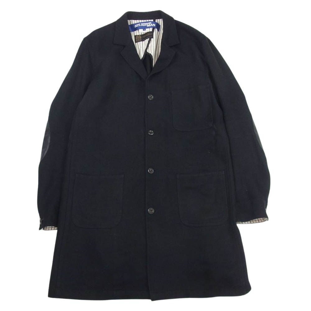 JUNYA WATANABE COMME des GARCONS MAN ジュンヤワタナベコムデギャルソンマン 20AW WF-C401 MANTECO社製生地 ウール麻ツイル縮絨×牛革 カウレザー ジャケット コート ブラック系 M【中古】 JUNYA WATANABE COMME des GARCONS MAN ジュンヤワタナベ