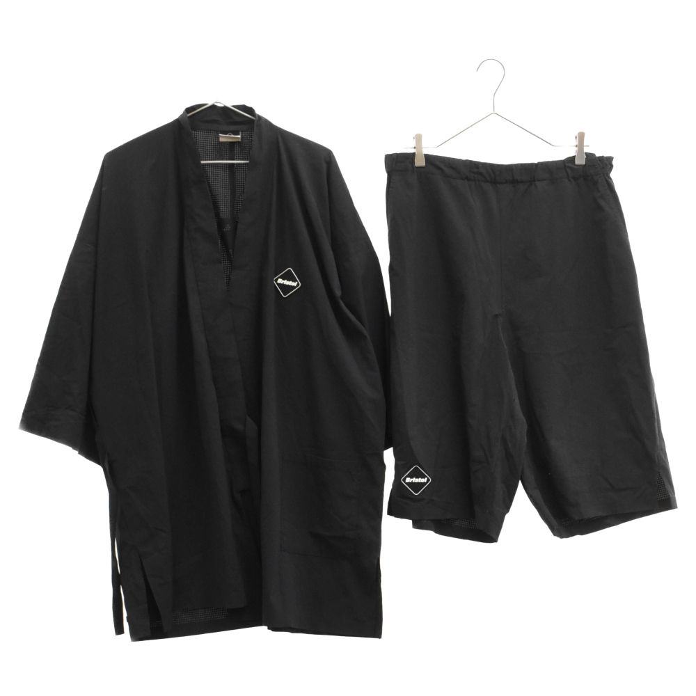 F.C.R.B (エフシーアールビー) 21SS JINBEI ジンベイ ストレッチシェルナイロンセットアップ 甚平  バックロゴプリント半袖シャツ/ハーフパンツ ブラック FCRB-210049 - メルカリ