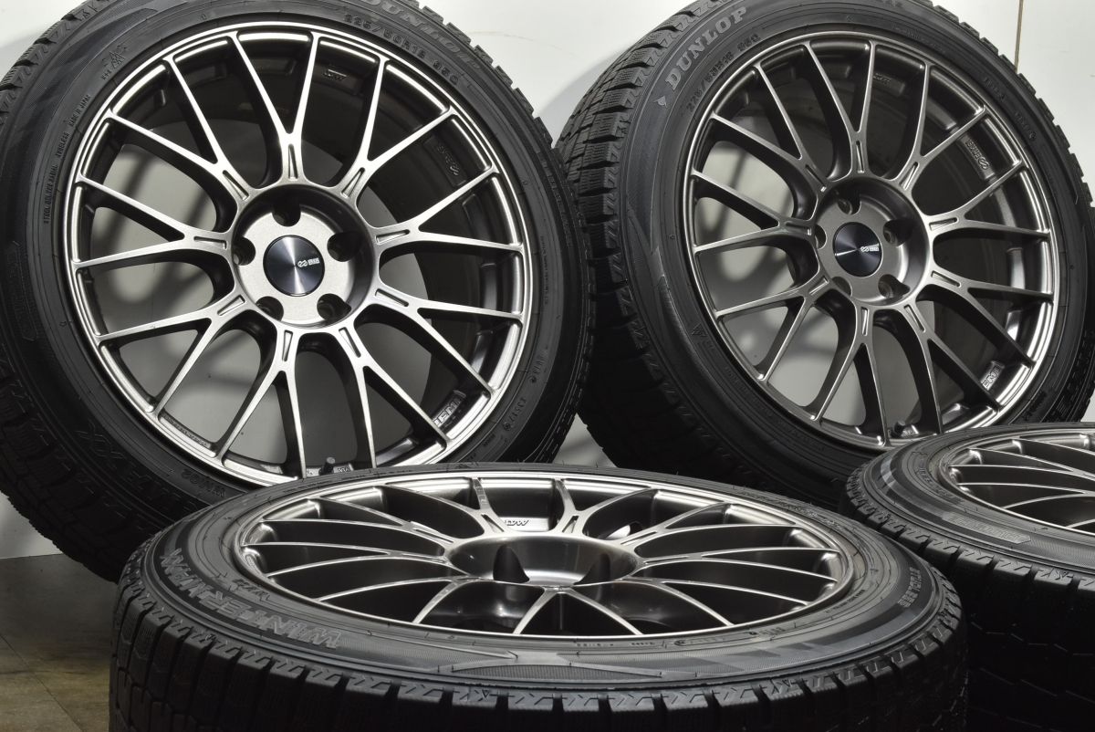 人気ホイール ENKEI エンケイ PFM1 18in 8.5J 45 PCD114.3 ダンロップ ウィンターマックス WM02 225|50R18 エスティマ C-HR