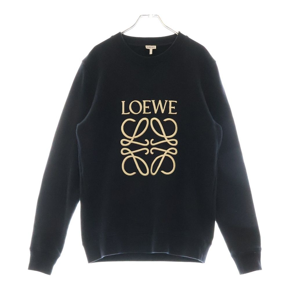 LOEWE ロエベ アナグラム エンブロイダリー フロントロゴ刺繍 クルーネックスウェットシャツ トレーナー H526Y24J02 ブラック