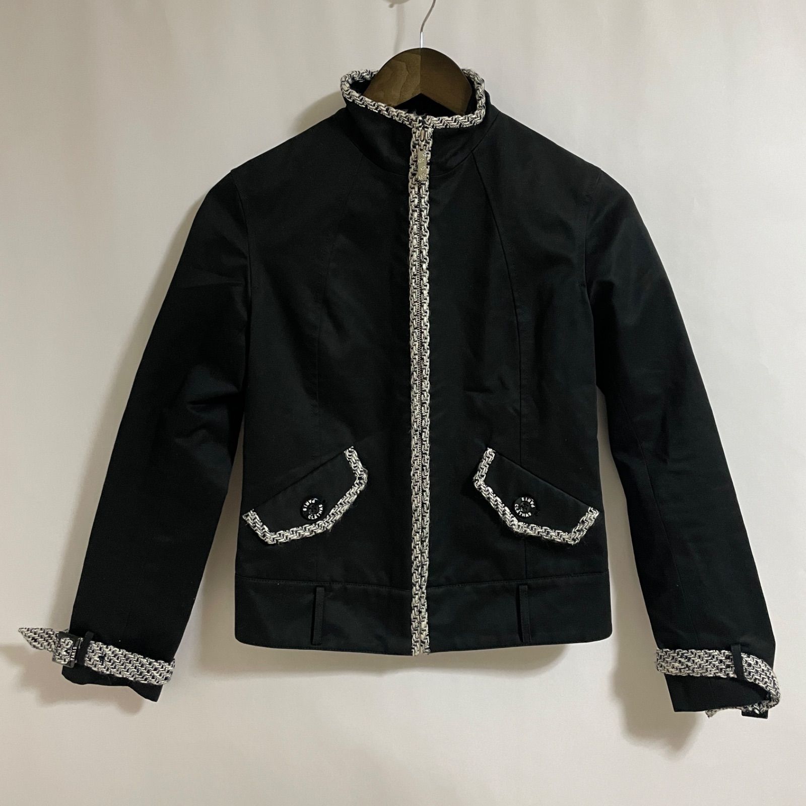 美品】CLATHAS PARIS クレイサス ノーカラー ジャケット ジップアップ 