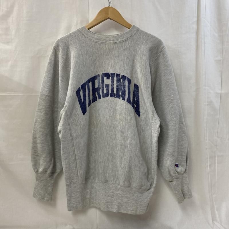 Champion チャンピオン トレーナー 長袖 90 s 初頭 刺繍タグ REVERSE WEAVE プリント カレッジロゴ アーチロゴ 霜降りグレー M