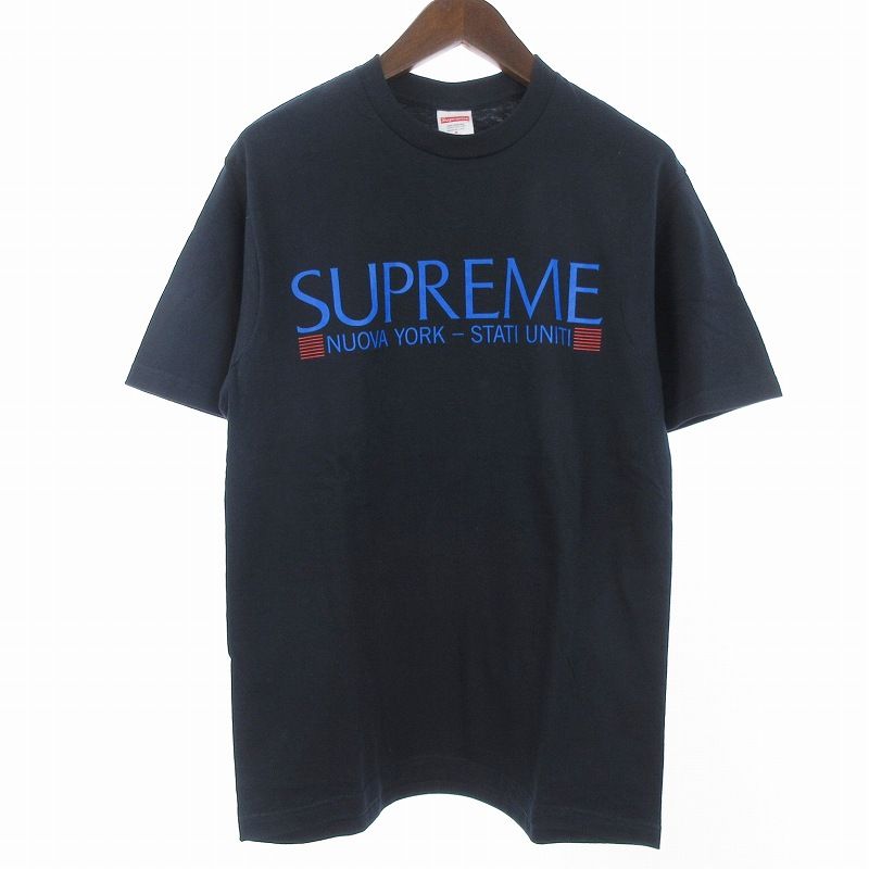 シュプリーム SUPREME 20AW Nuova york tee Tシャツ カットソー 半袖 クルーネック 丸首 プリント ロゴ ネイビー 紺 S