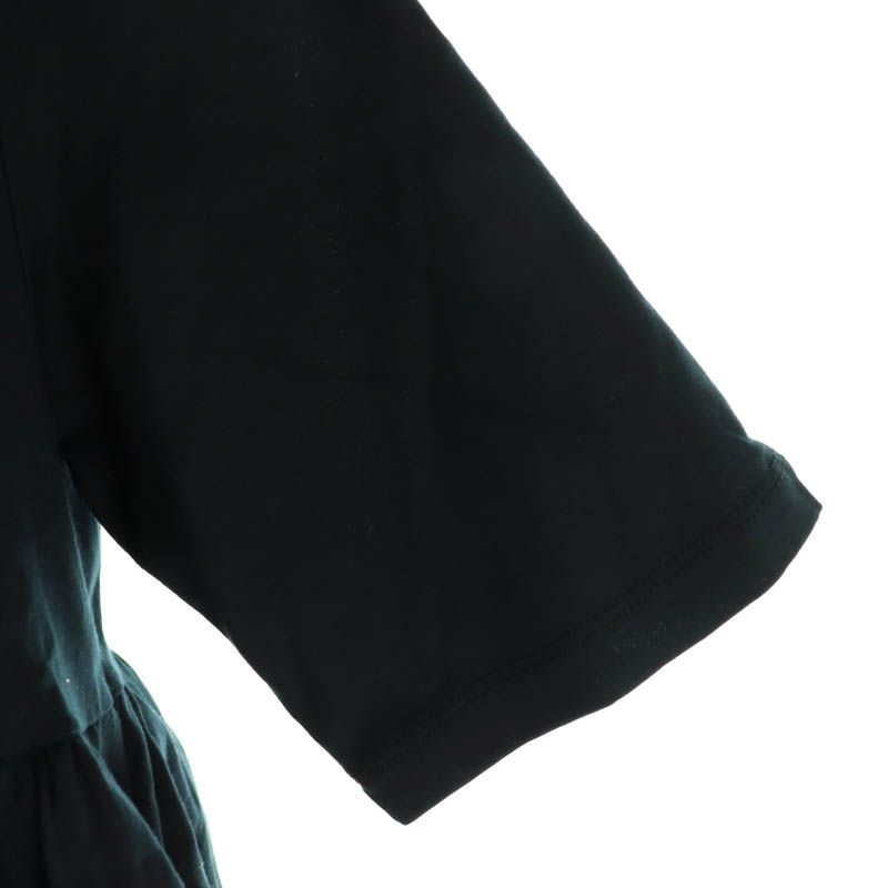 【新品タグ付】yori フレアギャザーカットソー 黒 ヨリ yori 24SS フレアギャザーカットソー F 濃紺 /CX □OS