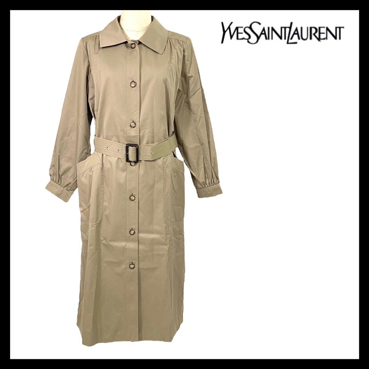 YVES SAINT LAURENT】トレンチコート ベージュ サイズ 11A3 