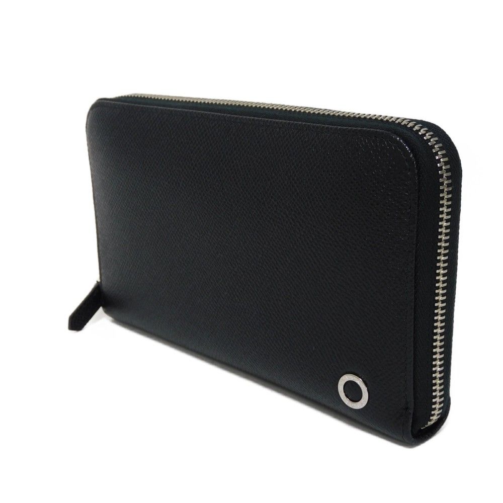 BVLGARI ブルガリ ロング ジップ ウォレット ロゴ ブラック ロイヤル  