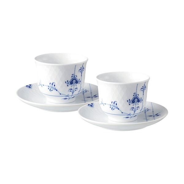 ロイヤルコペンハーゲン ブルーパルメッテ ペアティーセット カップφ7×5.5cm ソーサーφ12×2cm C6007534