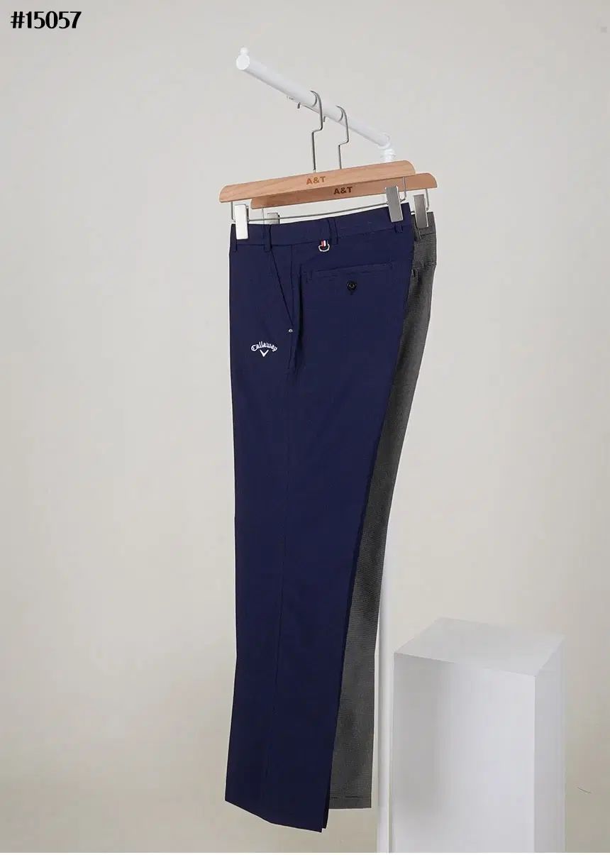 メンズゴルフウェア 保有者 スモールチェック柄 スリムフィット ゴルフ パンツ
