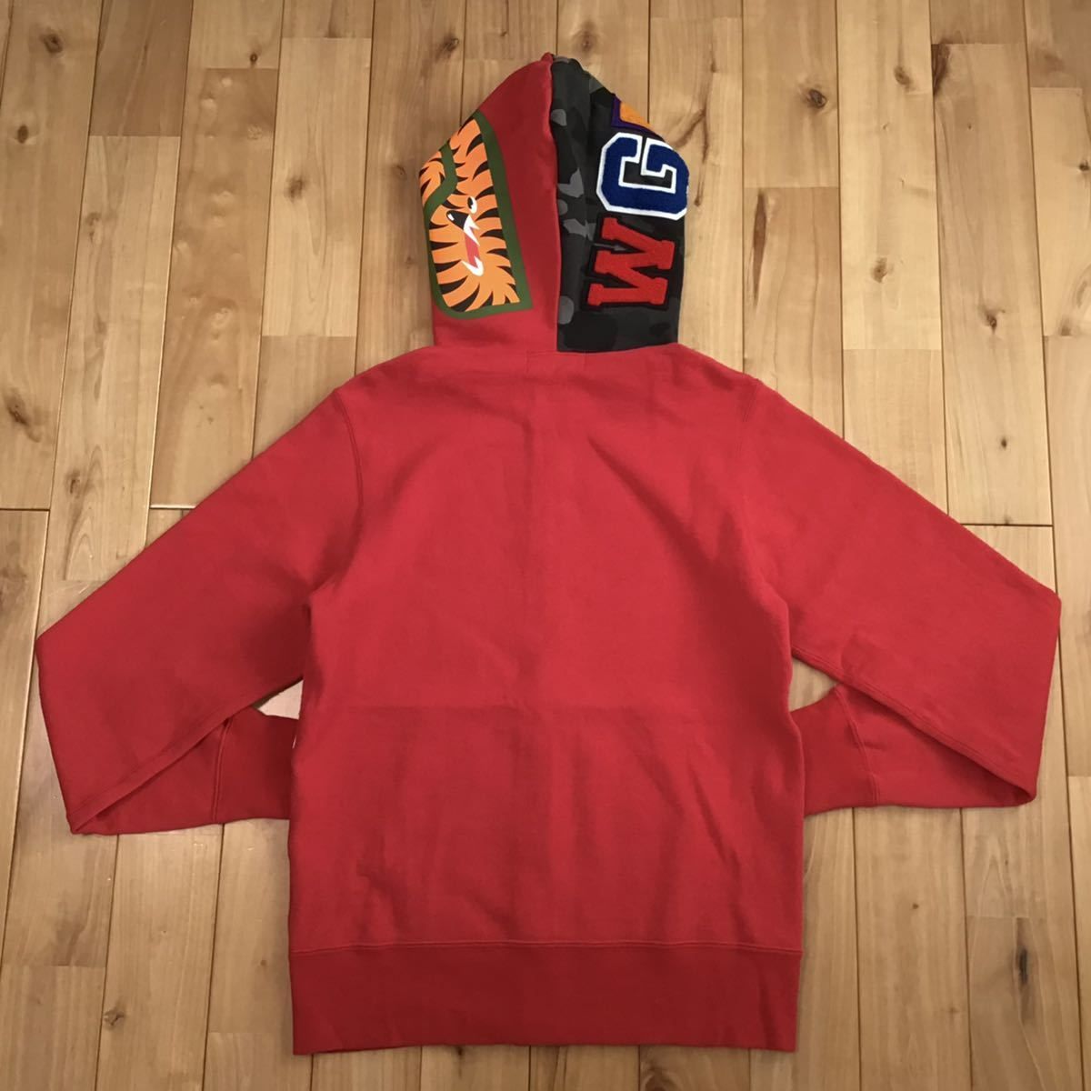 Black camo × red シャーク パーカー Sサイズ shark full zip hoodie a  