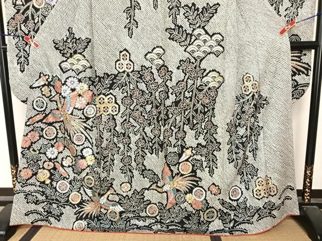 平和屋着物○豪華振袖・長襦袢セット（無双仕立て）半衿刺繍 鳳凰花文