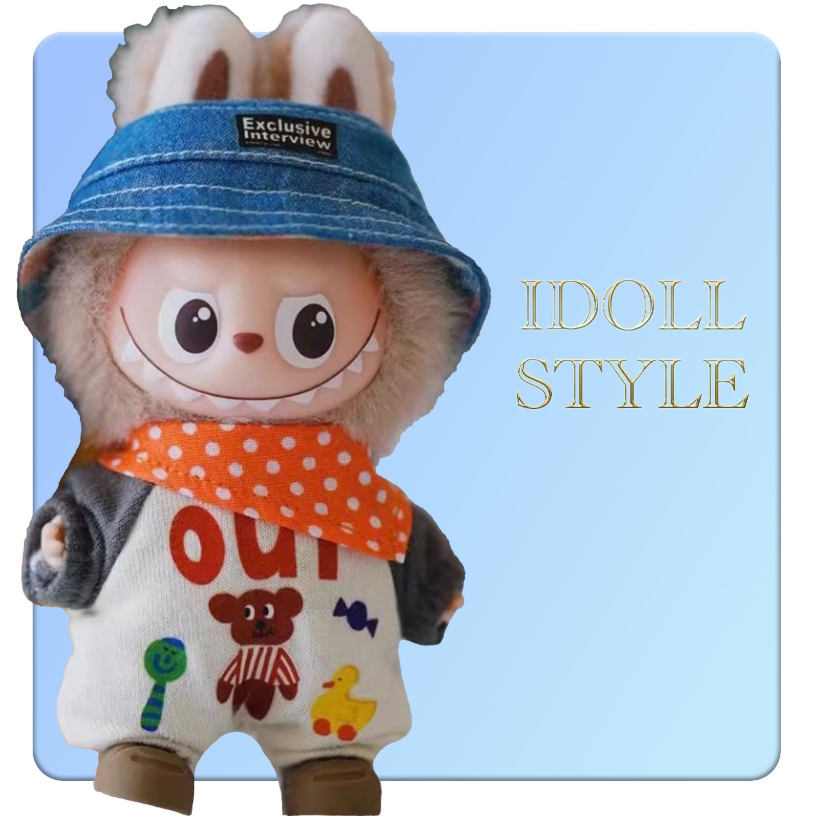 Mini mini @プロフ必須です出品 ラブブ Pセット Mini Labubu/ ロンパース風 005 アルファベットラブブ PIN FOR