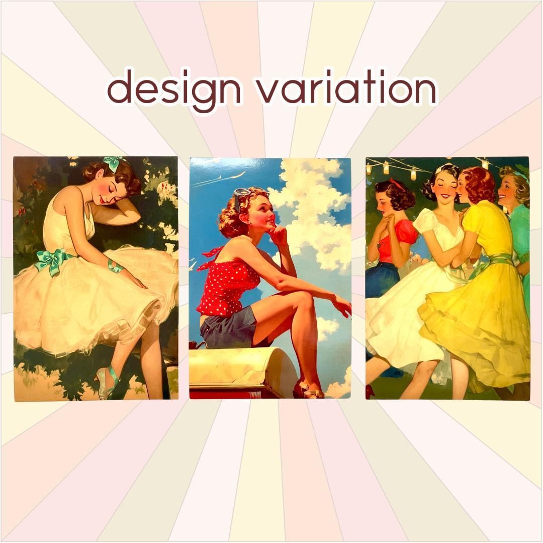 ピンナップガール D】レトロポストカード 10枚セット 海外風