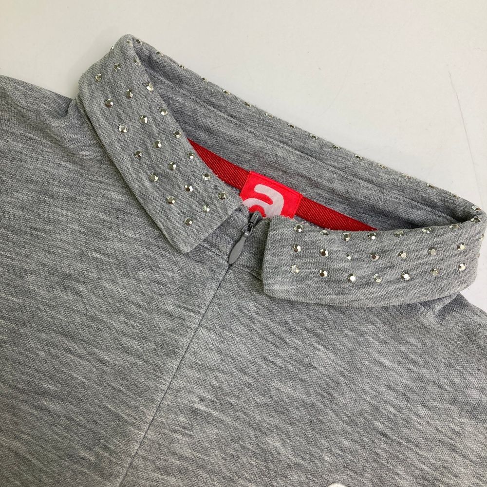 サイズ：38 ARCHIVIO アルチビオ ハーフジップ 長袖ポロシャツ グレー