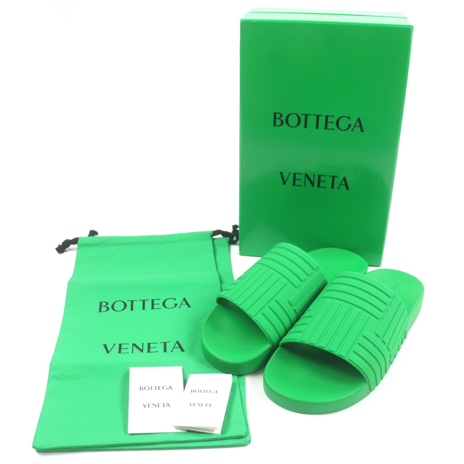 新品 未使用 ボッテガヴェネタ ラバー サンダル SLIDER グリーン BOTTEGA VENETA ボッテガヴェネタ ラバーサンダル SLIDER