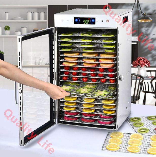 食品乾燥機 フードドライヤー 18層 ステンレス鋼 食品脱水機 果物 肉類 フード乾燥 タイマー付き 360°熱風循環加熱 業務用 家庭用 PSE認証济