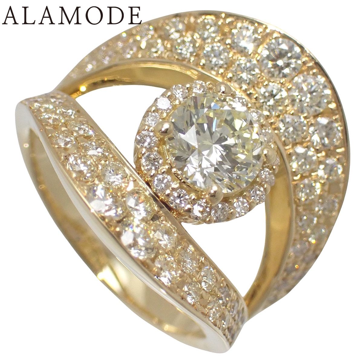 D1.009 1.41 ダイヤモンド リング イエローゴールド K18YG リング 指輪 ジュエリー 15 55 号 ゴールド金 レディース 40802153658 アラモード