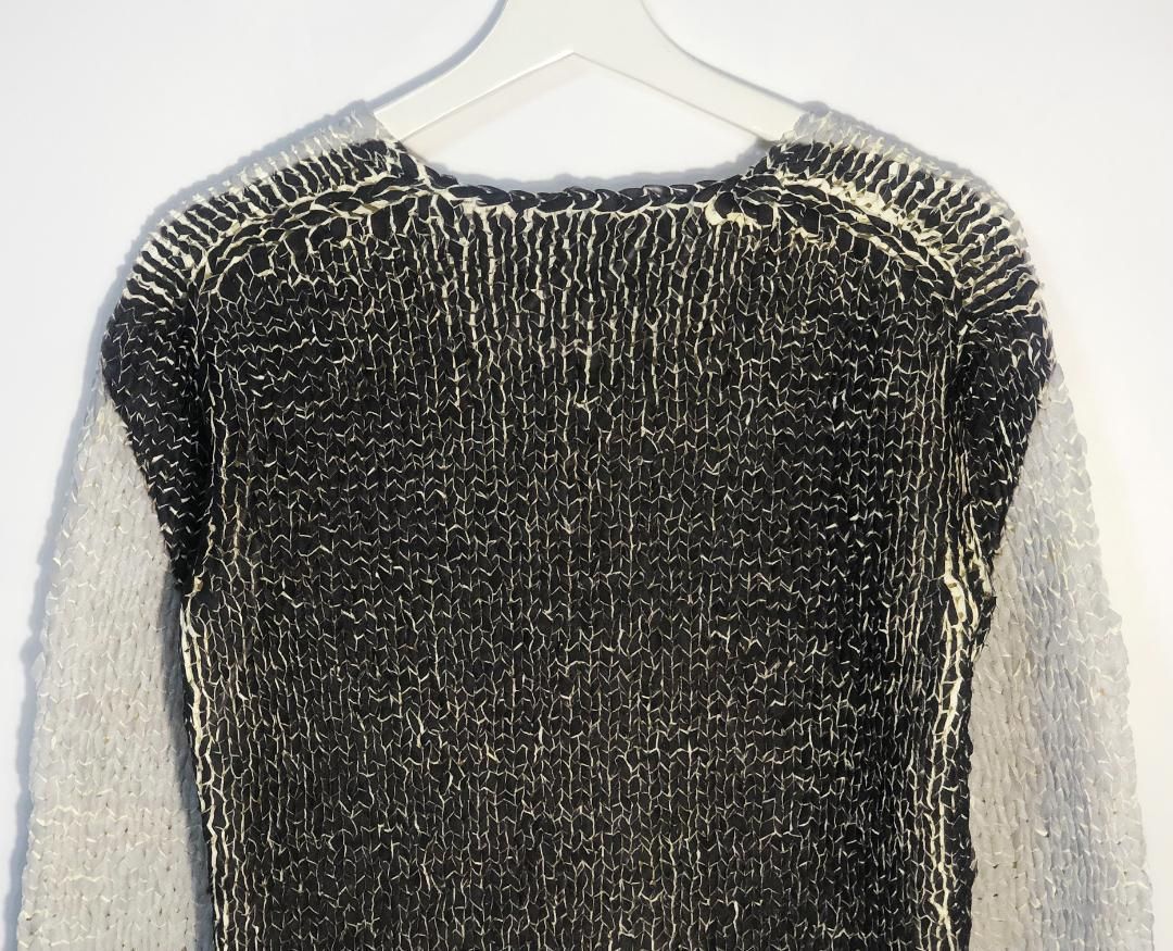 希少■イッセイミヤケ プリーツプリーズ 編み込み加工 ニットPP69-KK285 希少□イッセイミヤケ プリーツプリーズ 編み込み加工 ニット