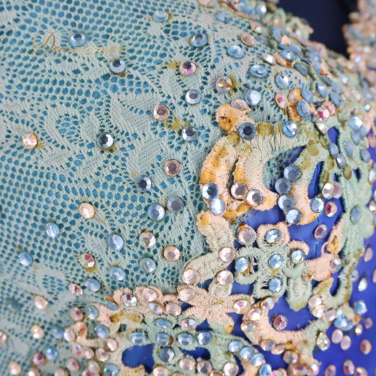 日本製 社交ダンス衣装】ブルー SEKINE セキネ ワンピース ドレス