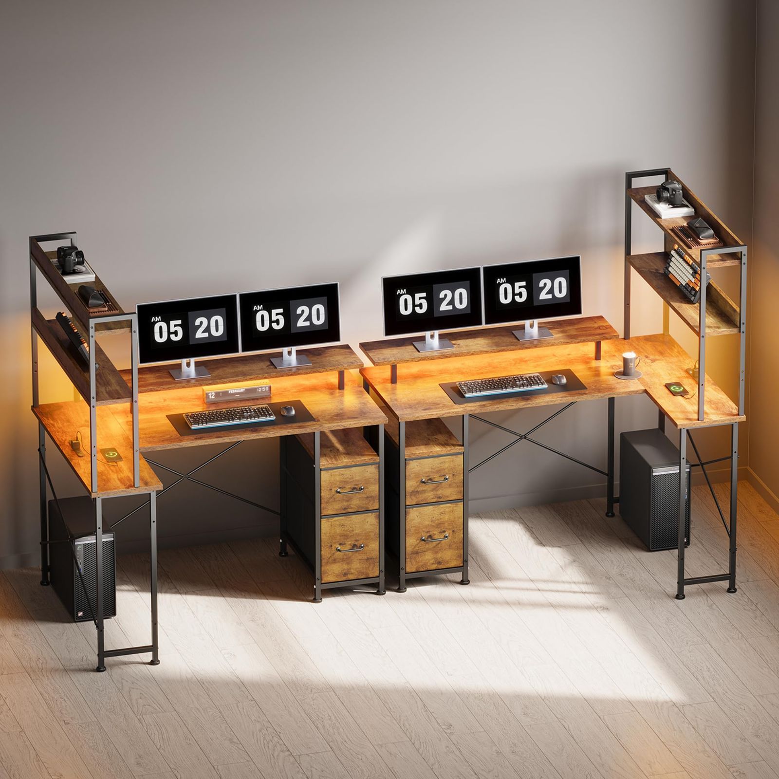 上収納棚付き ワークデスク 引き出し付き 学習机 table 家具 幅120 奥行80cm コンパクト パソコンデスク 子 desk ピンテージ ピンテージ pcデスク 机 l字デスク Maihail