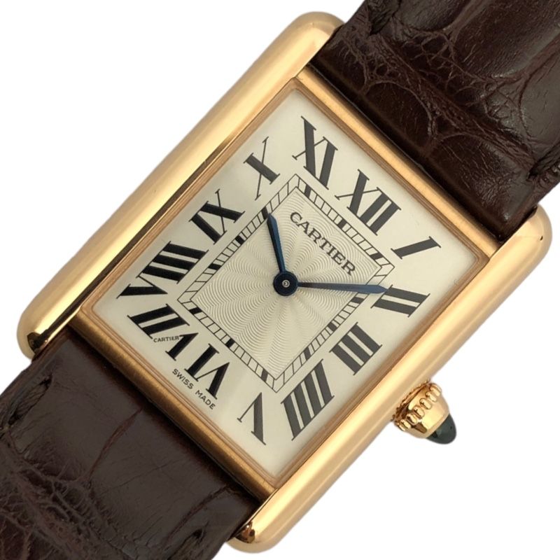 カルティエ Cartier タンク ルイ カルティエ LM WGTA0011 ホワイト K18PG/革ベルト 手巻き メンズ 腕時計 - メルカリ