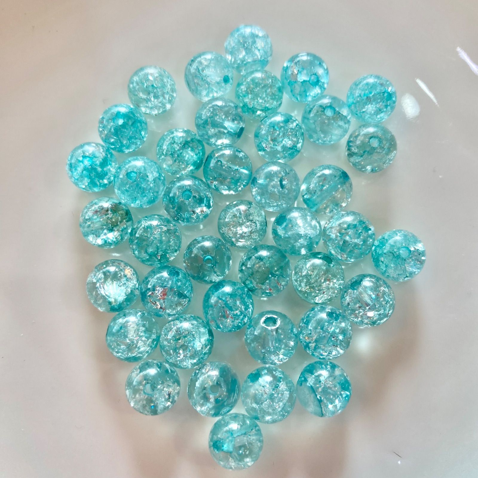 クラック水晶 水色 8mm 40個 - メルカリ