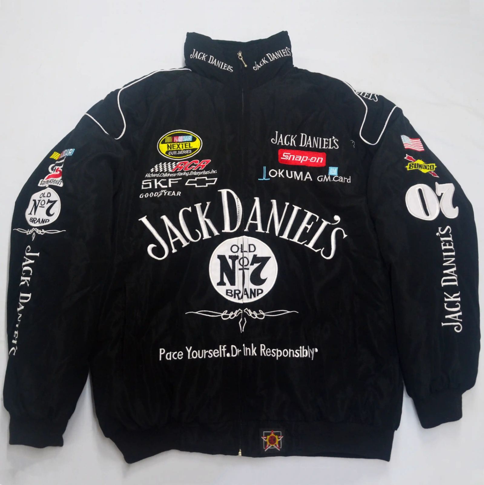 HARLEY DAVIDSONハーレーダビッドソン F1 レーシングジャケット 刺繍 中綿ブルゾン ブラック - メルカリ
