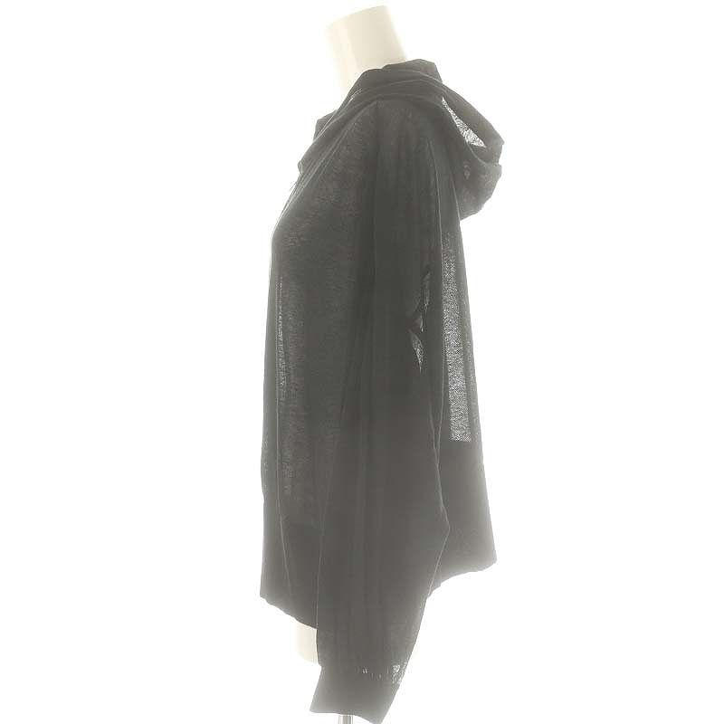 theory セオリー ブラック フルジップ シアー パーカー セオリー Theory 23SS AIRY COTTON ZIP UP HOODIE シアー
