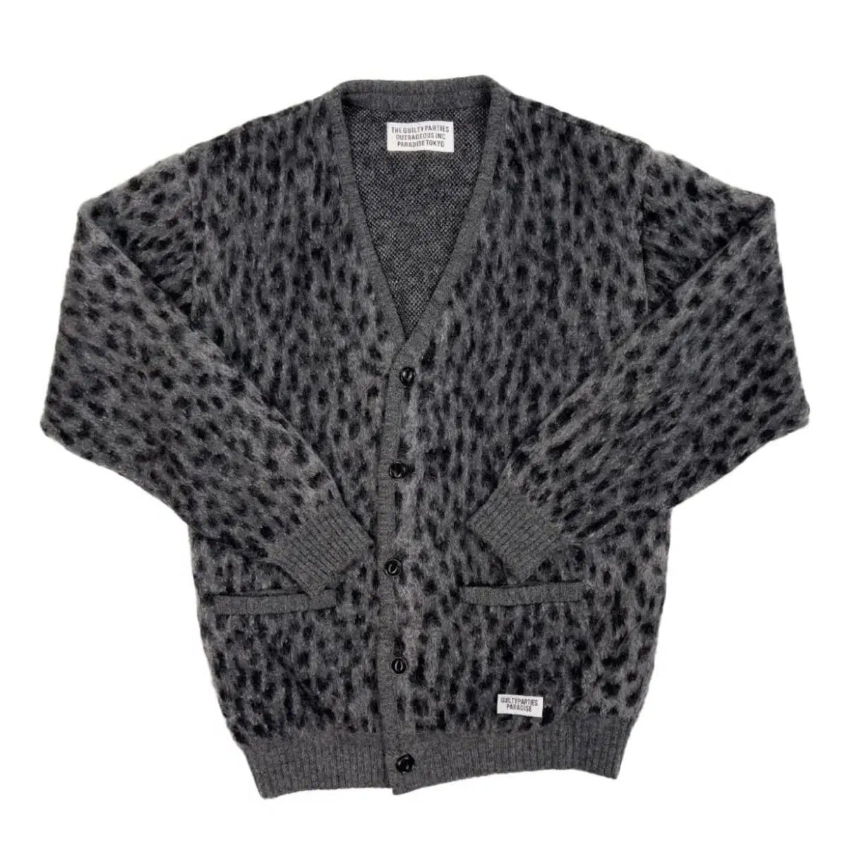 ワコマリア レオパード モヘア カーディガン グレー - メルカリ