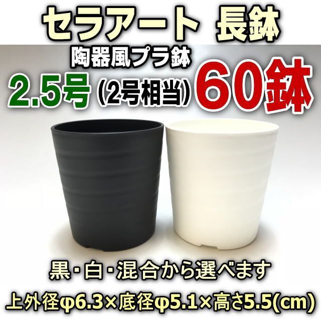 平日＊日中注文即日発送-セラアート2.5号(φ6.3cm:2号相当)陶器風プラ鉢