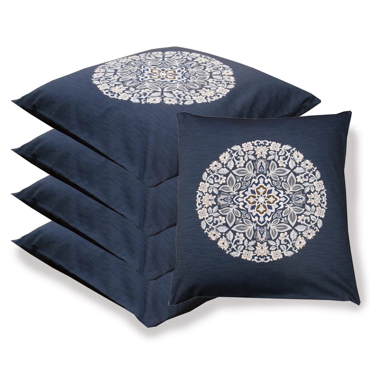 座布団カバー 59 63 八端判 59×63cm 5枚組 八反判 5枚セット 日本製 綿100% おしゃれ 座布団 カバー ざぶとん ブルー 紺 八端判座布団カバー