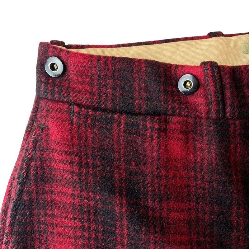 50年代〜RAPIDジッパー ウールハンティングパンツ チェック50sビンテージ 50年代〜 RAPIDジッパー ウールハンティングパンツ メンズ W31相当