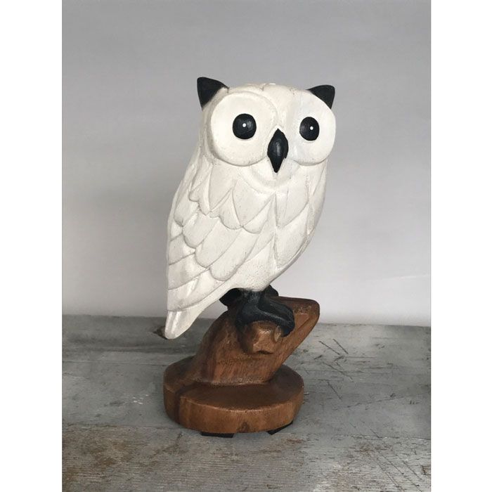 木製フクロウの置物 約33cm 木製フクロウの置物 約33cm