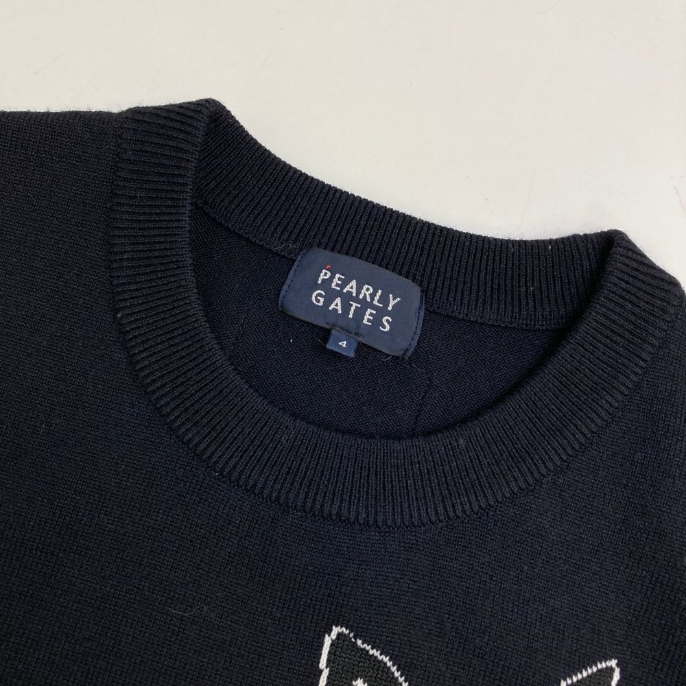 パーリーゲイツ ニット メンズセーター サイズ4 PEARLY GATES ブラック