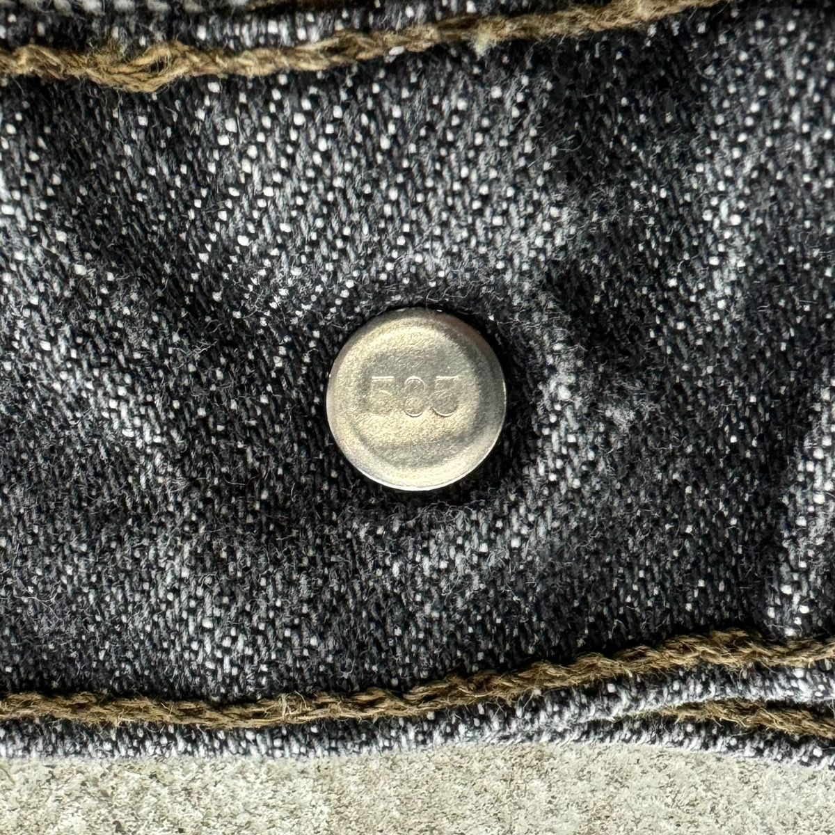 90s Levi’s 505 ブラックデニム 先染め W36 カットオフ