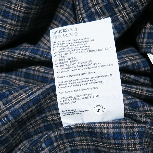 Acne Studios アクネストゥディオズ CHECK BUTTON UP SHIRT FN