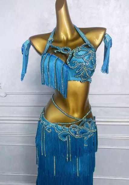 ターコイズ フリンジ ベリーダンス セットアップ ターコイズ フリンジ ベリーダンス セットアップ - メルカリ