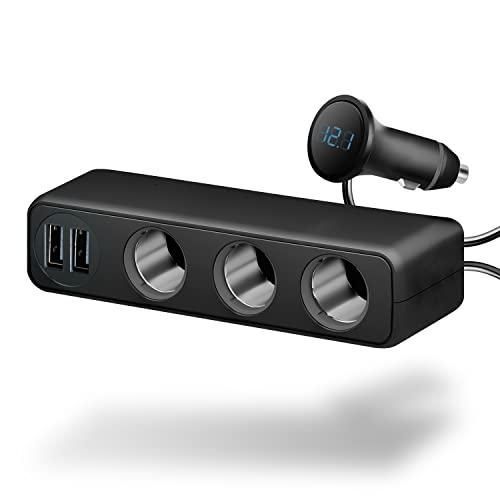 セイワ SEIWA 車内用品 増設ソケット 電圧計付き 3連 USBポート搭載 コードタイプ F319 プラグ抜け防止 12V 5V|4.