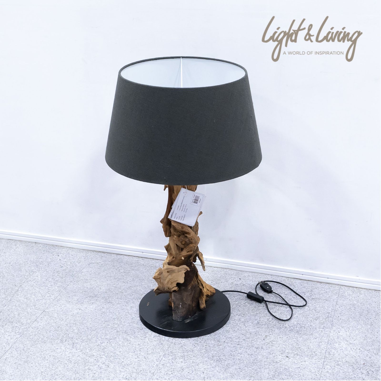 【展示品】Light&Living ライト&リビング テーブル ランプ 木製 グレー