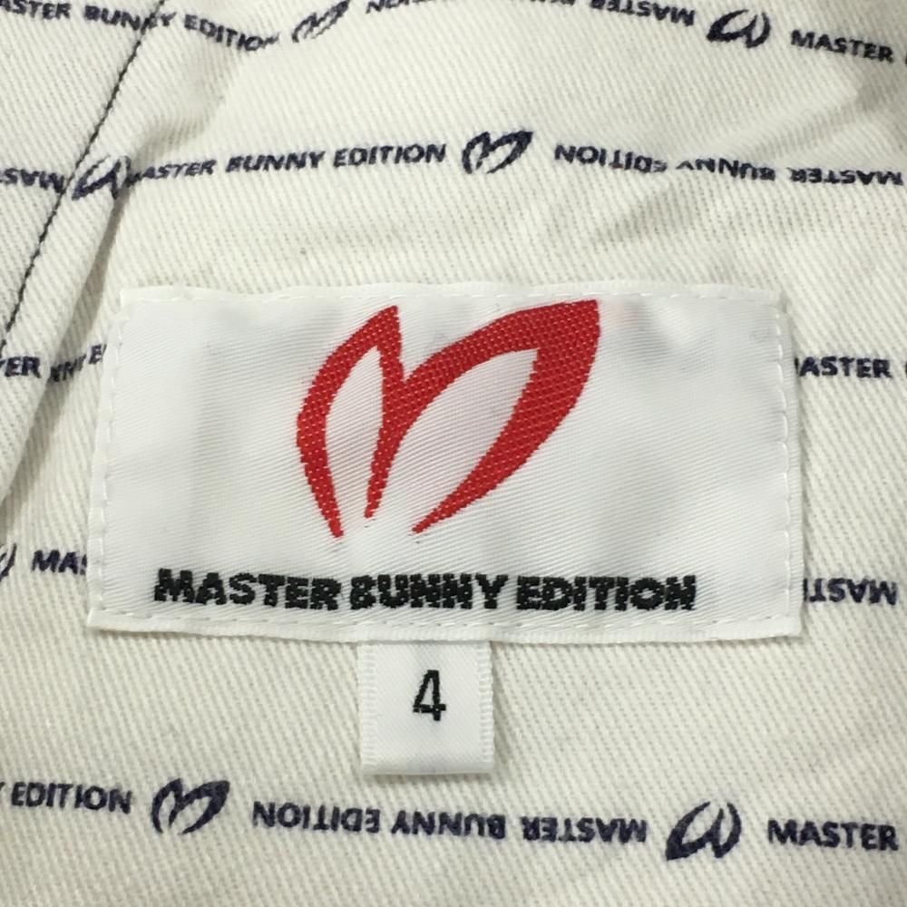 MASTER BUNNY EDITION - 【美品】マスターバニー パンツ 黒系 織生地 ロゴ白 ストレッチ  メンズ 4(M) ゴルフウェア MASTER BUNNY EDITION 美品】マスターバニー パンツ 黒系 織生地 ロゴ白 ストレッチ
