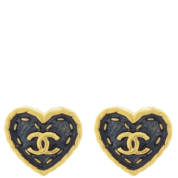シャネル CHANEL ピアス ココマーク デニム ハート GP ゴールド