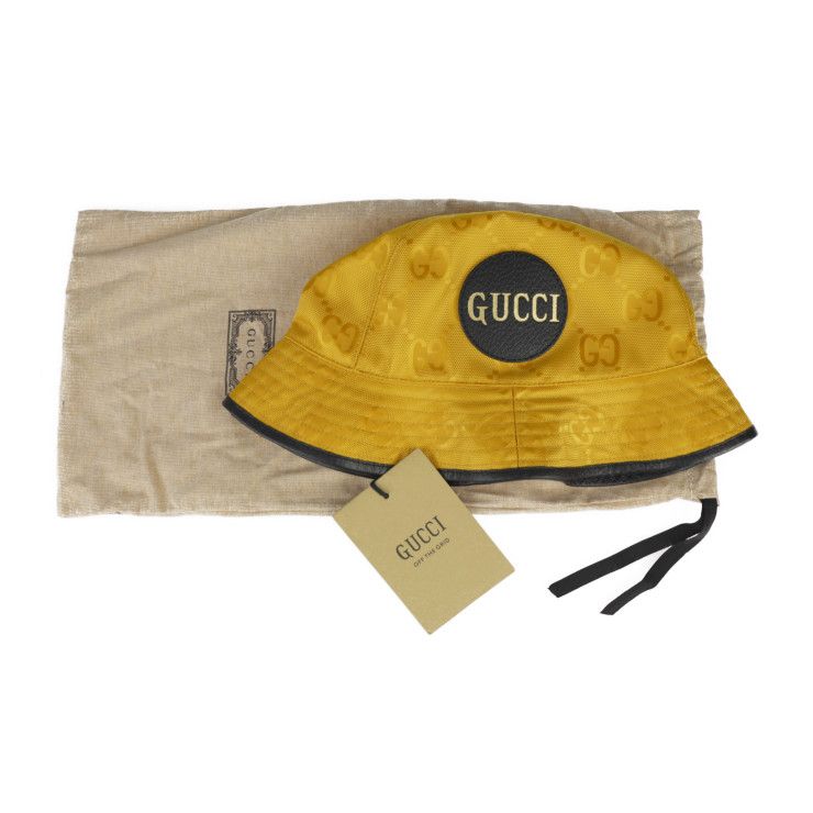 GUCCI ダークブラウン バケットハット GUCCI グッチ バケットハット ハット 627115 GGナイロン×レザー