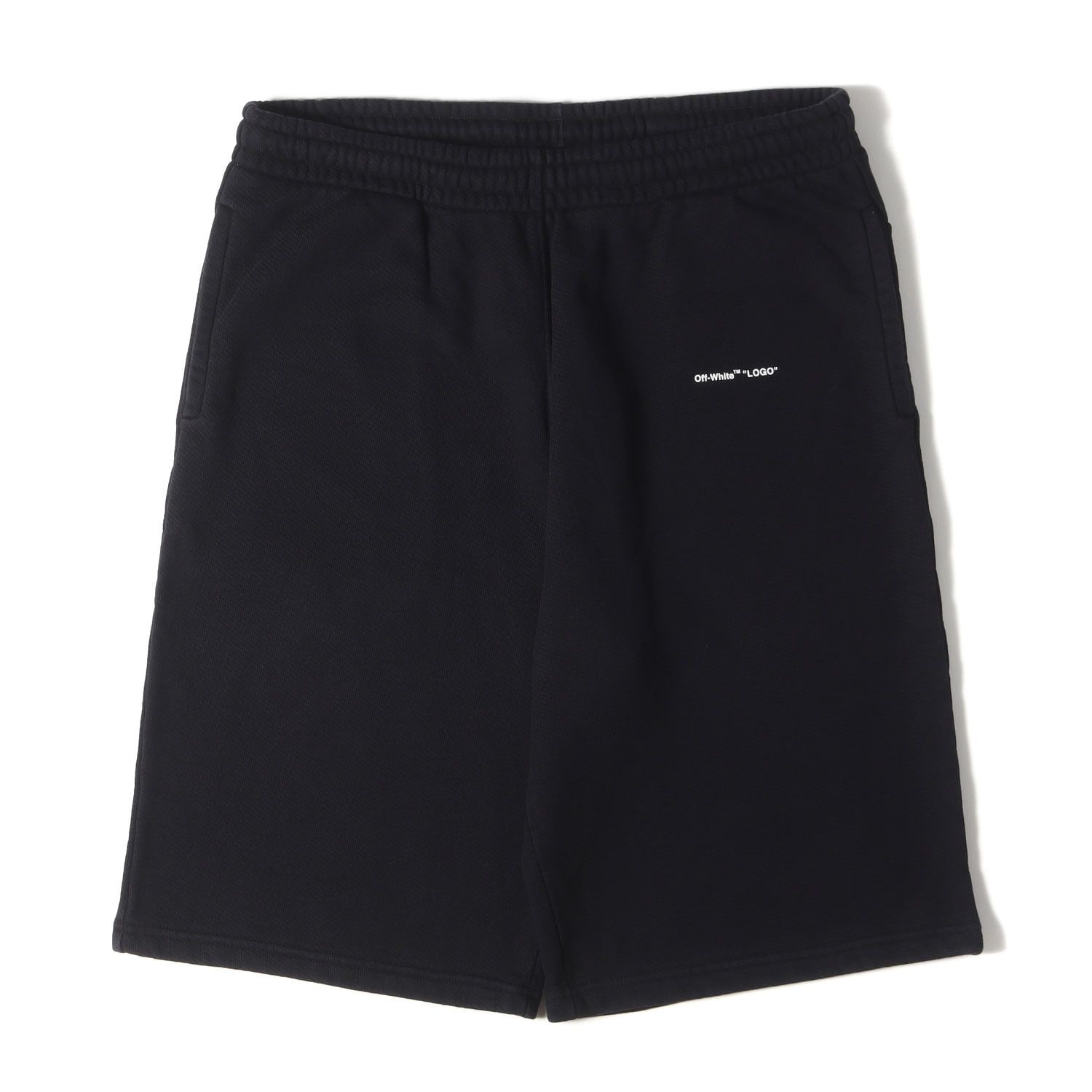 OFF-WHITE オフホワイト パンツ サイズ XXL | ブランドロゴ ヘビー スウェット ショーツ | ブラック 黒 | ボトムス ショートパンツ メンズ