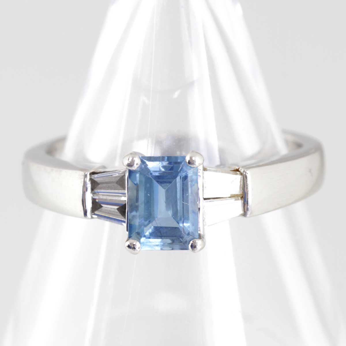 美品『USED』 Pt900 リング・指輪 青石 0.68ct 5.1g 12号 - Ring