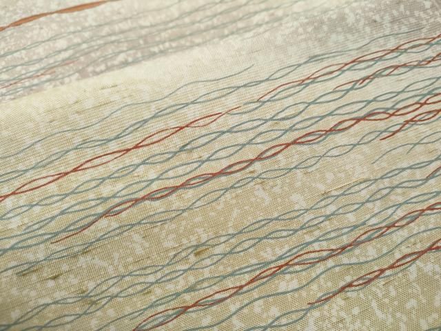 平和屋着物○石川県指定無形文化財 牛首紬 白山工房 訪問着 刺繍 霞文