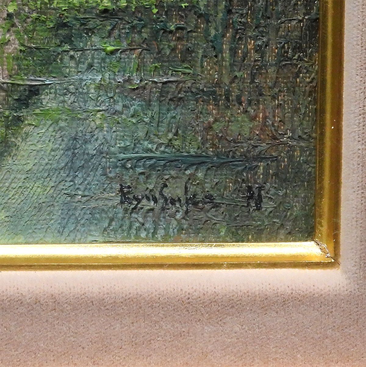 西村龍介、【水辺の村】、希少な画集画、新品高級額 額装付、状態良好 西村龍介、【水辺の村】、希少な画集画、新品高級額 額装付