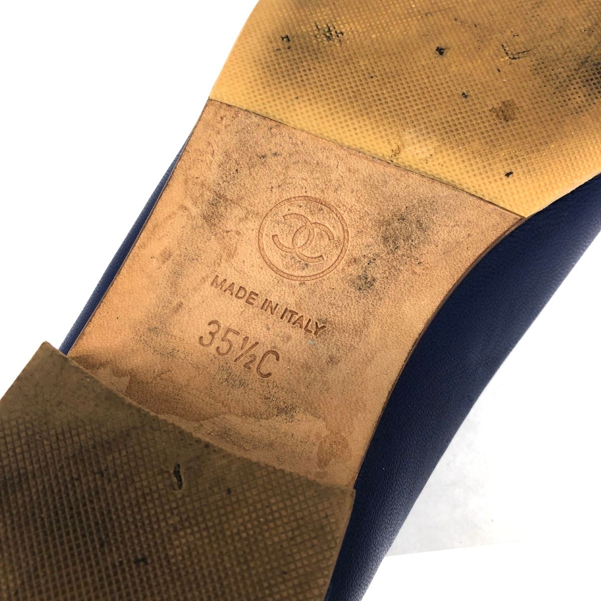 CHANEL シャネル バレエシューズ G02819 ゴールドカラー/ブルー