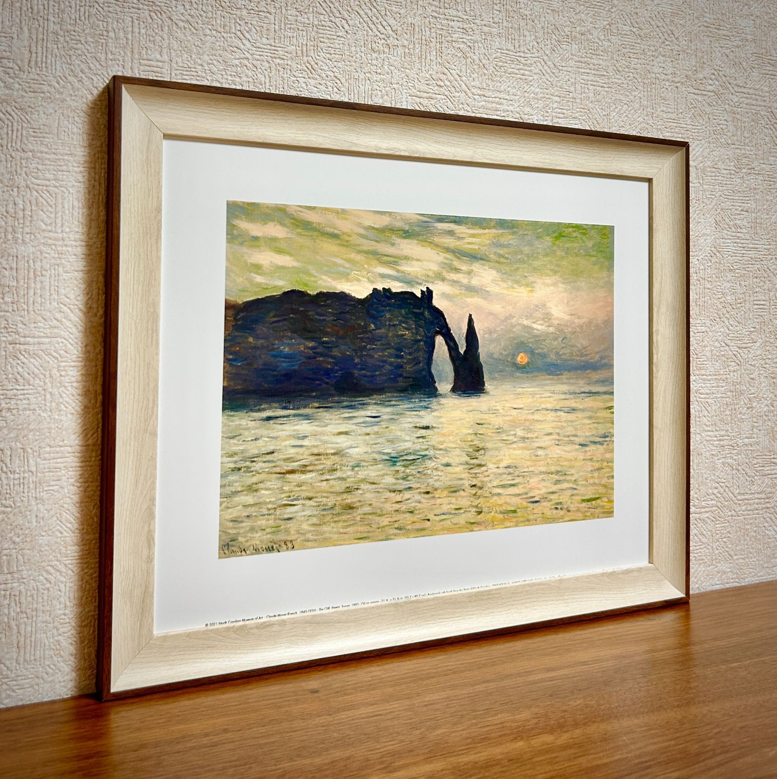 クロード・モネ、「荒天のエトルタ」、希少な画集より、新品高級額 新品☆額縁付アートポスター☆クロード・モネ☆Claude Monet