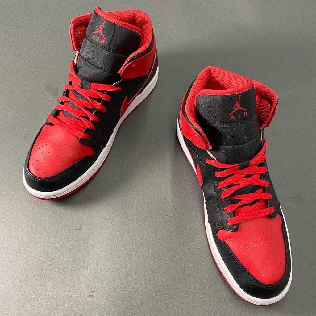 b6 NIKE ナイキ DQ8426-060 Jordan 1 Mid Bred Toe エア